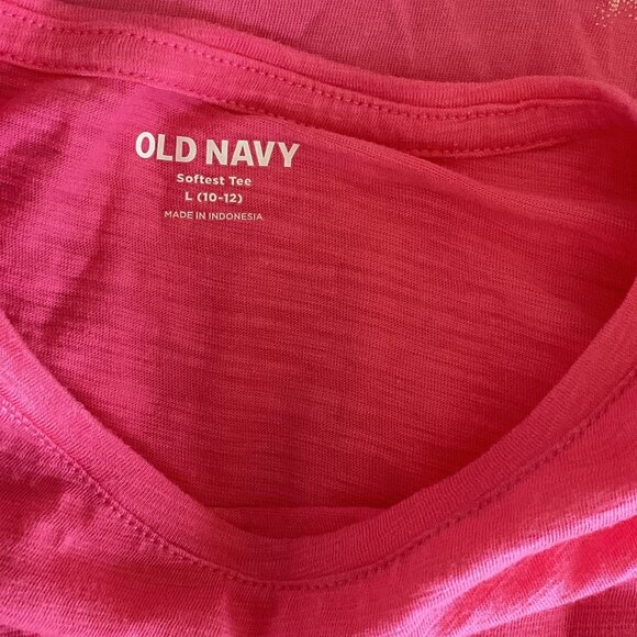 Set of 3 Short Sleeve T-Shirts in Pinks and Purples, Size L (10/12) - Picture 4 of 5